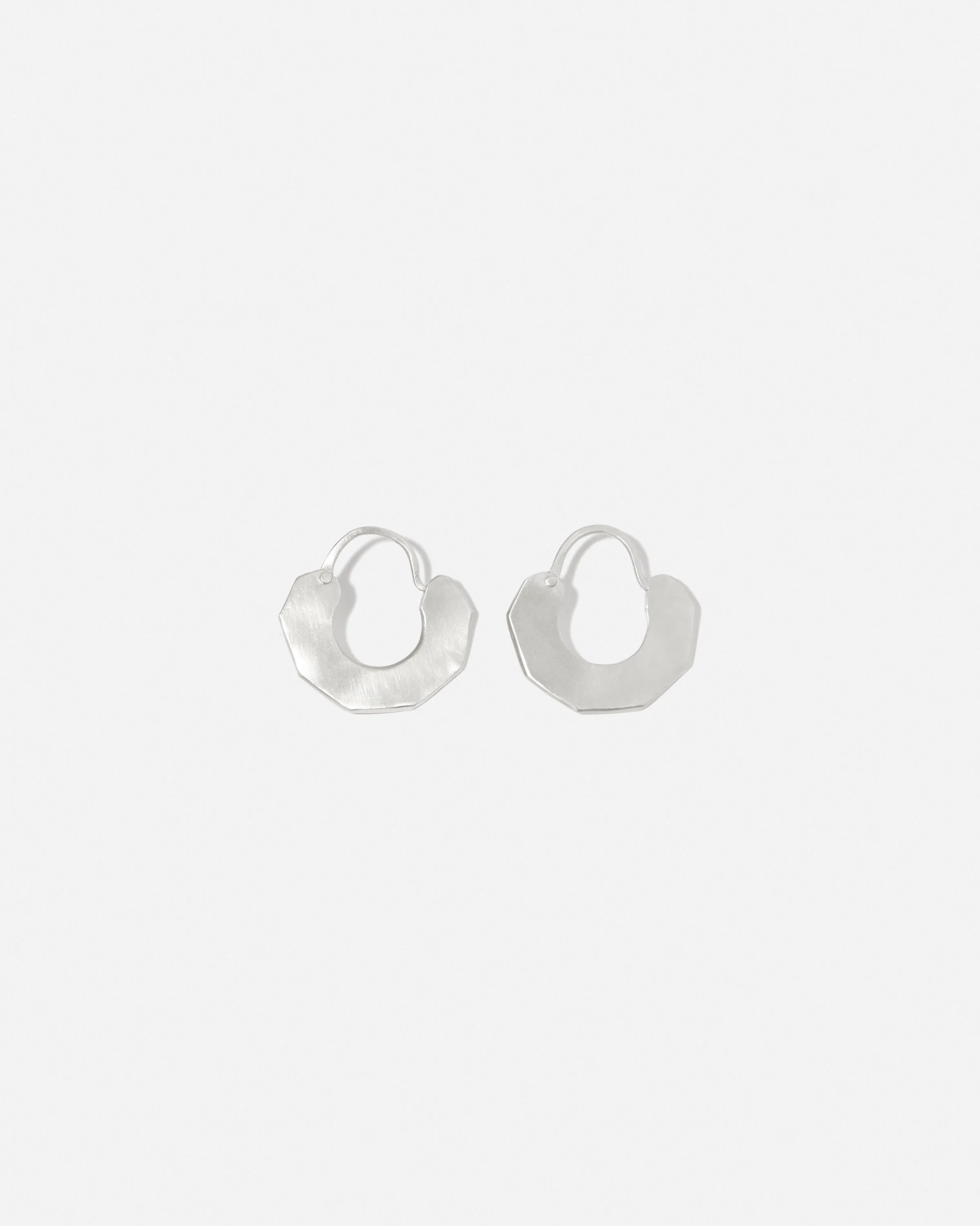 Sterling-silver hexagonal hoops