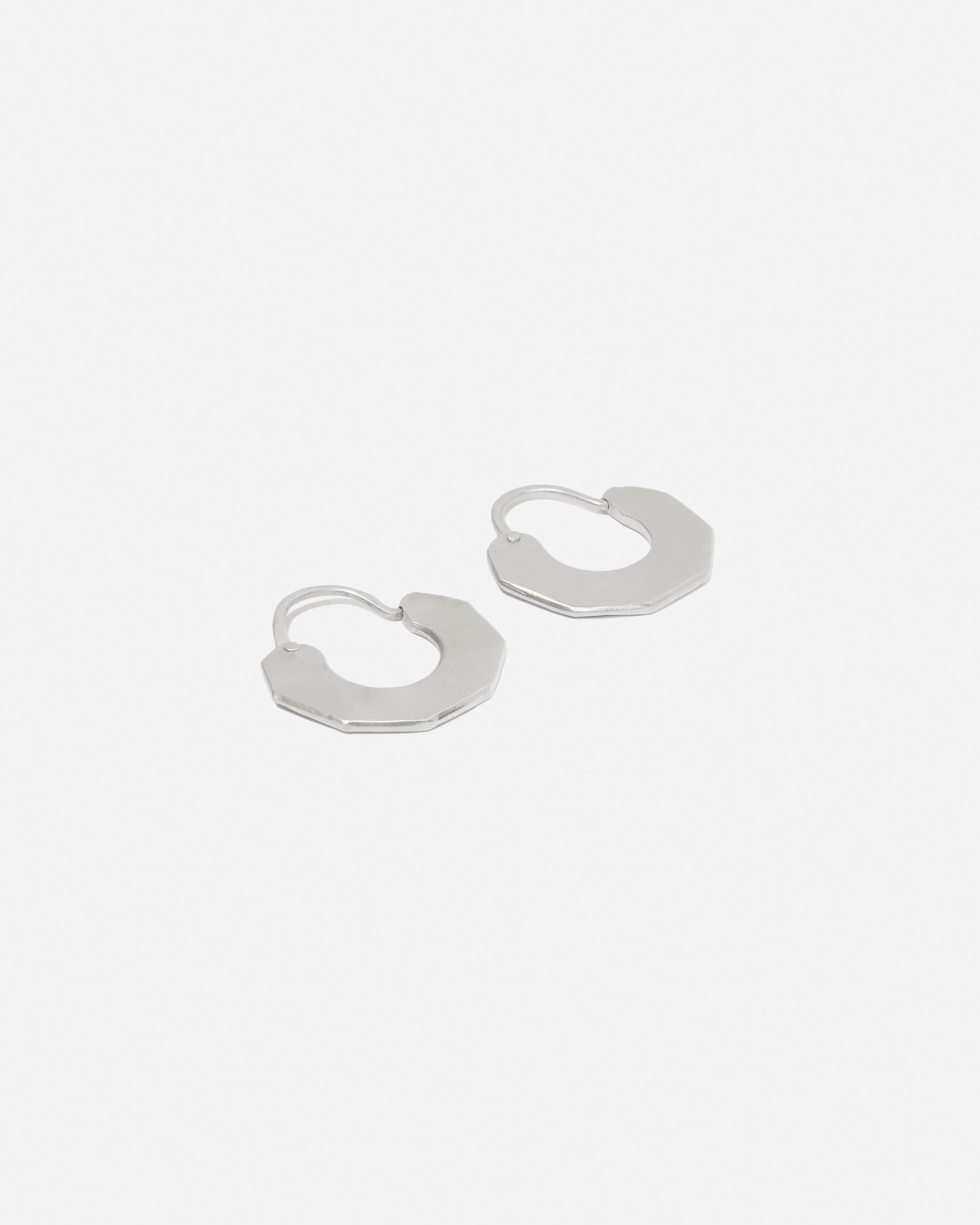 Sterling-silver hexagonal hoops - Image 2