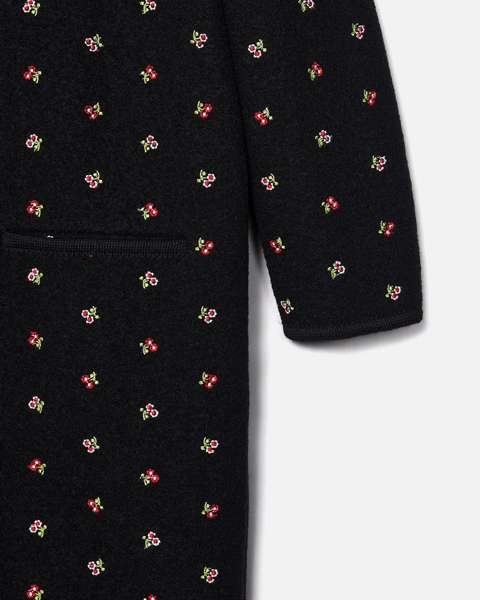 Walker coat flowers black - Image 3